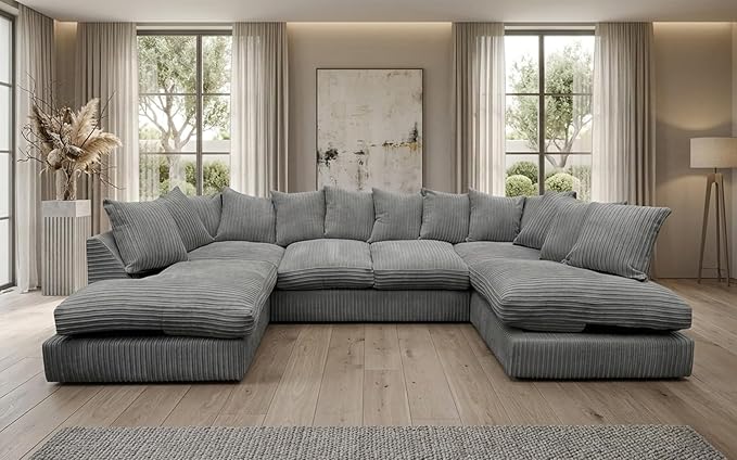 Bishop U Shaped Jumbo Cord 6–7 Seater Sofa