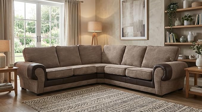 Tango L Shape Corner Sofa – 5 Seater Jumbo Cord Suite