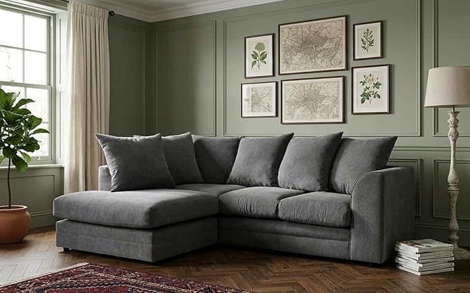 Dylan Kingstone Grey L shape 4 seater Corner sofa