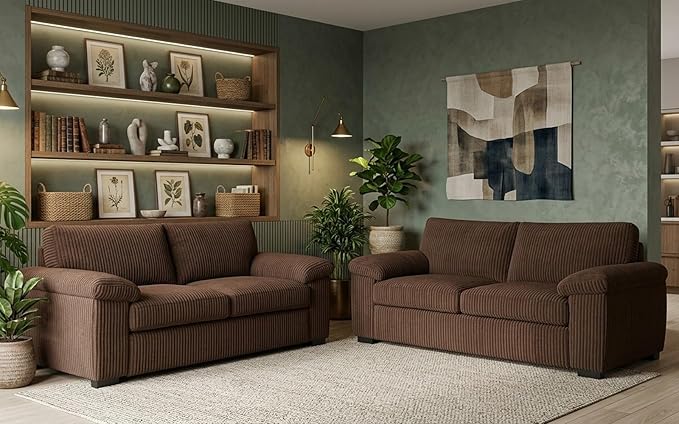 Deltaa Grey Fabric 3 and 2 Seater Sofa Suite Modern Design