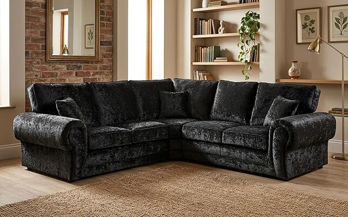 Tango 2C2 Crushed Velvet Corner Sofa for Modern Living Rooms