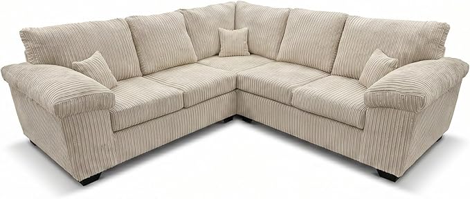 Large 5 Seater Deltaa 2C2 Corner Sofa in Soft Jumbo Cord
