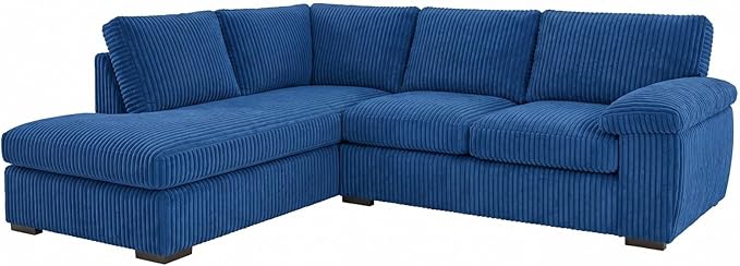Left or Right Hand Jumbo Cord Corner Sofa with Deep Seating