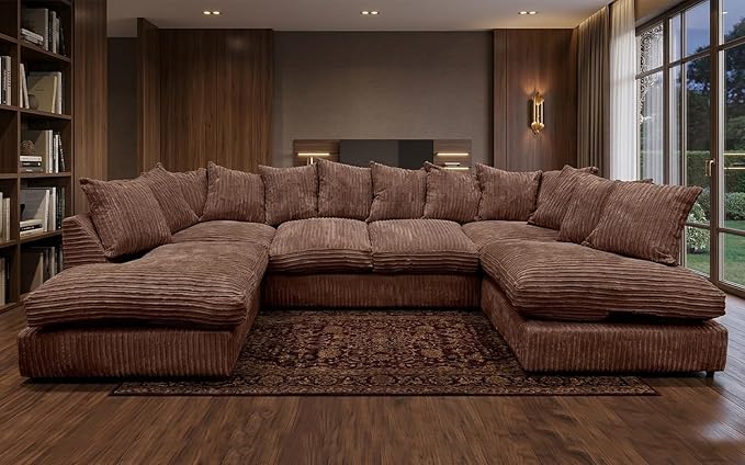 Bishop U Shaped Jumbo Cord 6–7 Seater Sofa