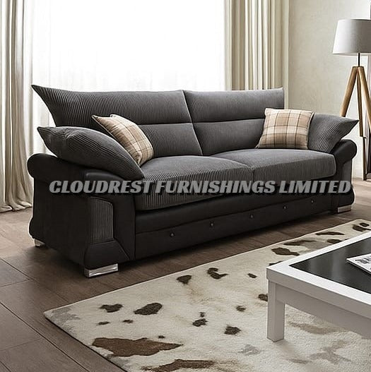 Logan Sofa Brand New Black and Grey & Mink and Brown 3+2 Seater & Corner Options | Stylish Living Room Furniture