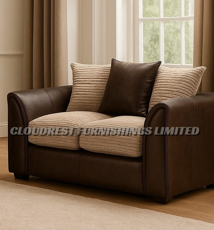 Byron Sofa Brand New Mink and Brown 3+2 Seater | Stylish Living Room Furniture