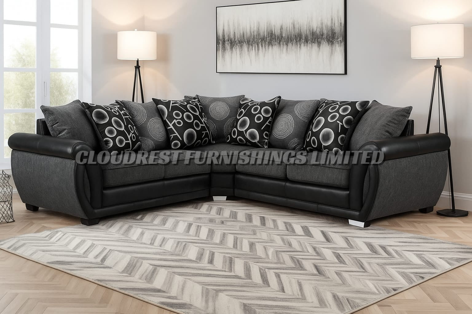 Shannon Luxury Chenille Sofa Brand New Black and Grey + Beige and Brown Corner & 3+2 Seater | Stylish Living Room Furniture