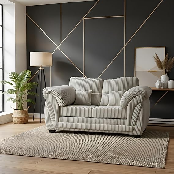 Jumbo Cord Mink 2 Seater Sofa for Lounge and Living Room