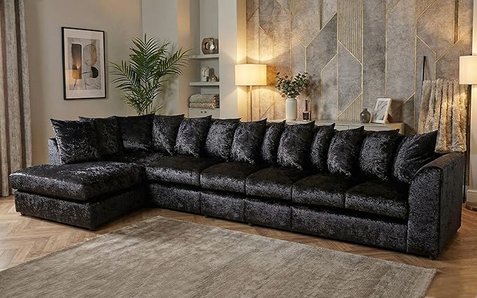 Dylan Crushed Velvet 7 Seater Left/Right Hand  Corner Sofa