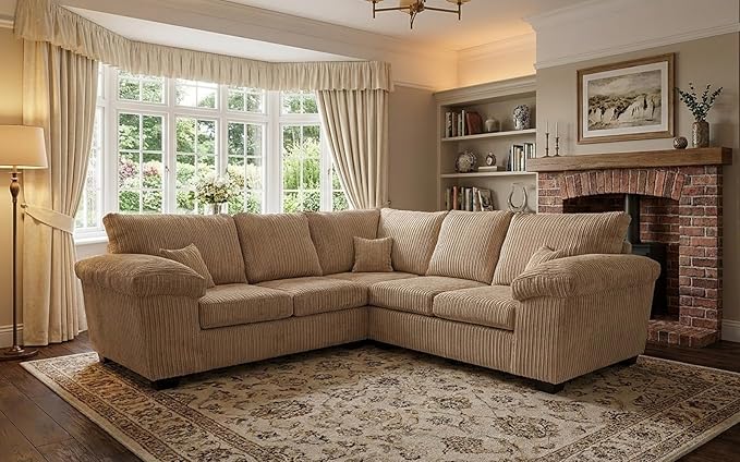 Large 5 Seater Deltaa 2C2 Corner Sofa in Soft Jumbo Cord