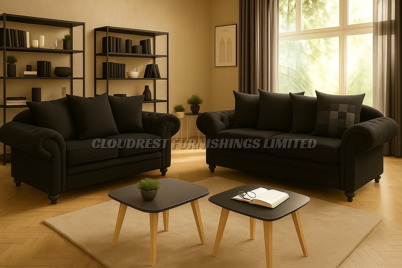 Nicole Sofa Brand New Black, Grey, Cream, Silver 3+2| Stylish Living Room Furniture