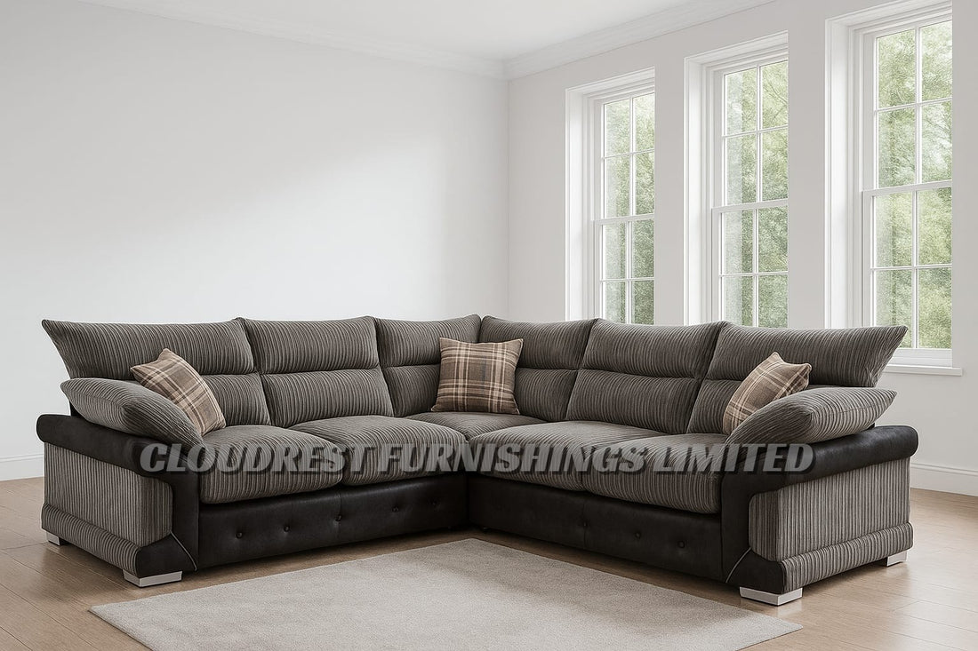 Logan Sofa Brand New Black and Grey & Mink and Brown 3+2 Seater & Corner Options | Stylish Living Room Furniture