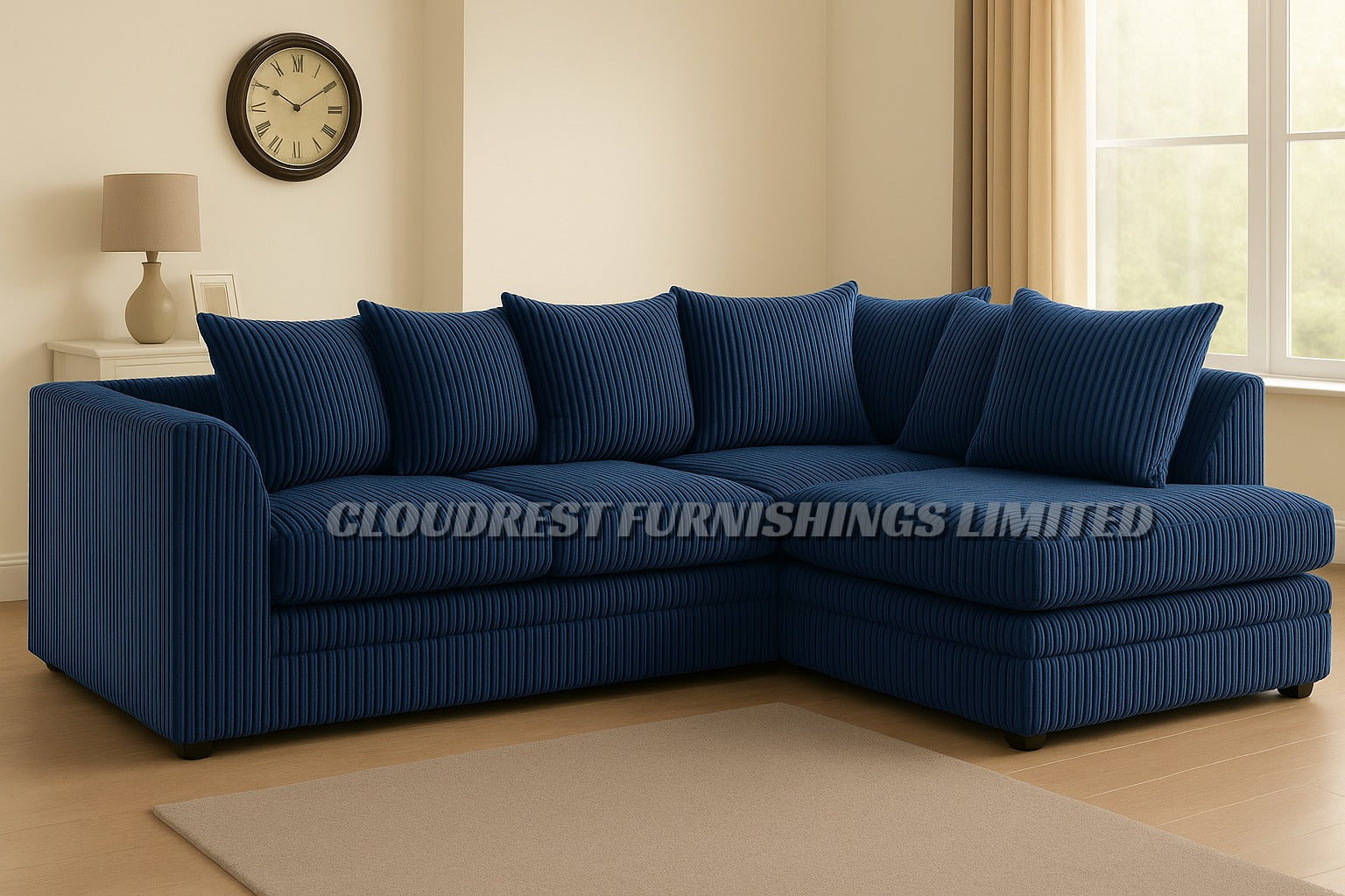 Dylan Jumbo Cord Sofa Brand New Grey, Black, Beige, Cream, Blue 3+2 Seater | Stylish Living Room Furniture