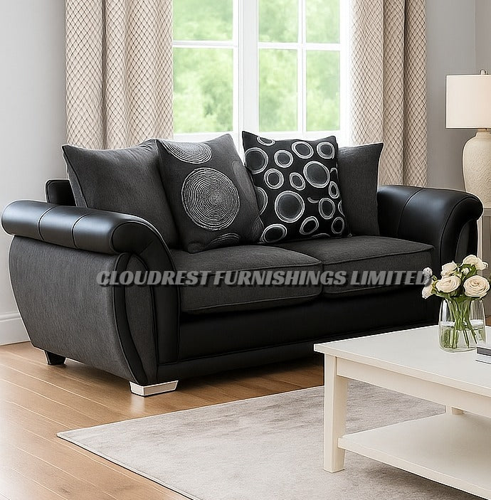 Shannon Luxury Chenille Sofa Brand New Black and Grey + Beige and Brown Corner & 3+2 Seater | Stylish Living Room Furniture
