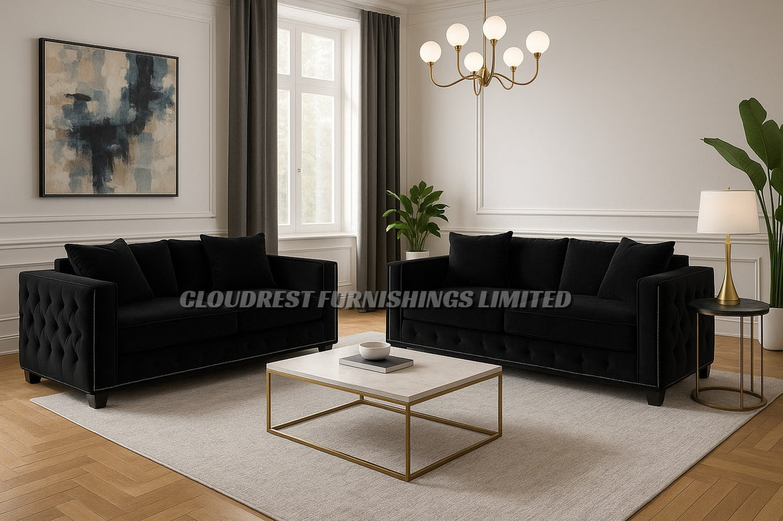 Maya Sofa Brand New Black, Grey, Cream, Navy Blue, Beige 3+2 Stylish Living Room Furniture