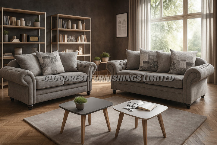 Nicole Sofa Brand New Black, Grey, Cream, Silver 3+2| Stylish Living Room Furniture