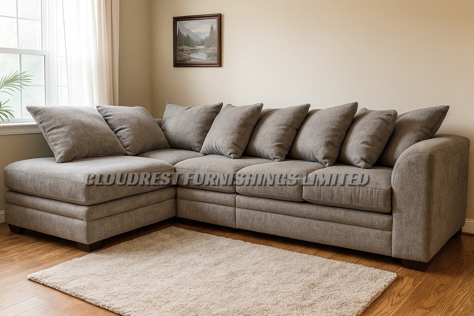 Barcelona Chenille Corner Sofa Brand New Grey Or Black L Shape | Stylish Living Room Furniture