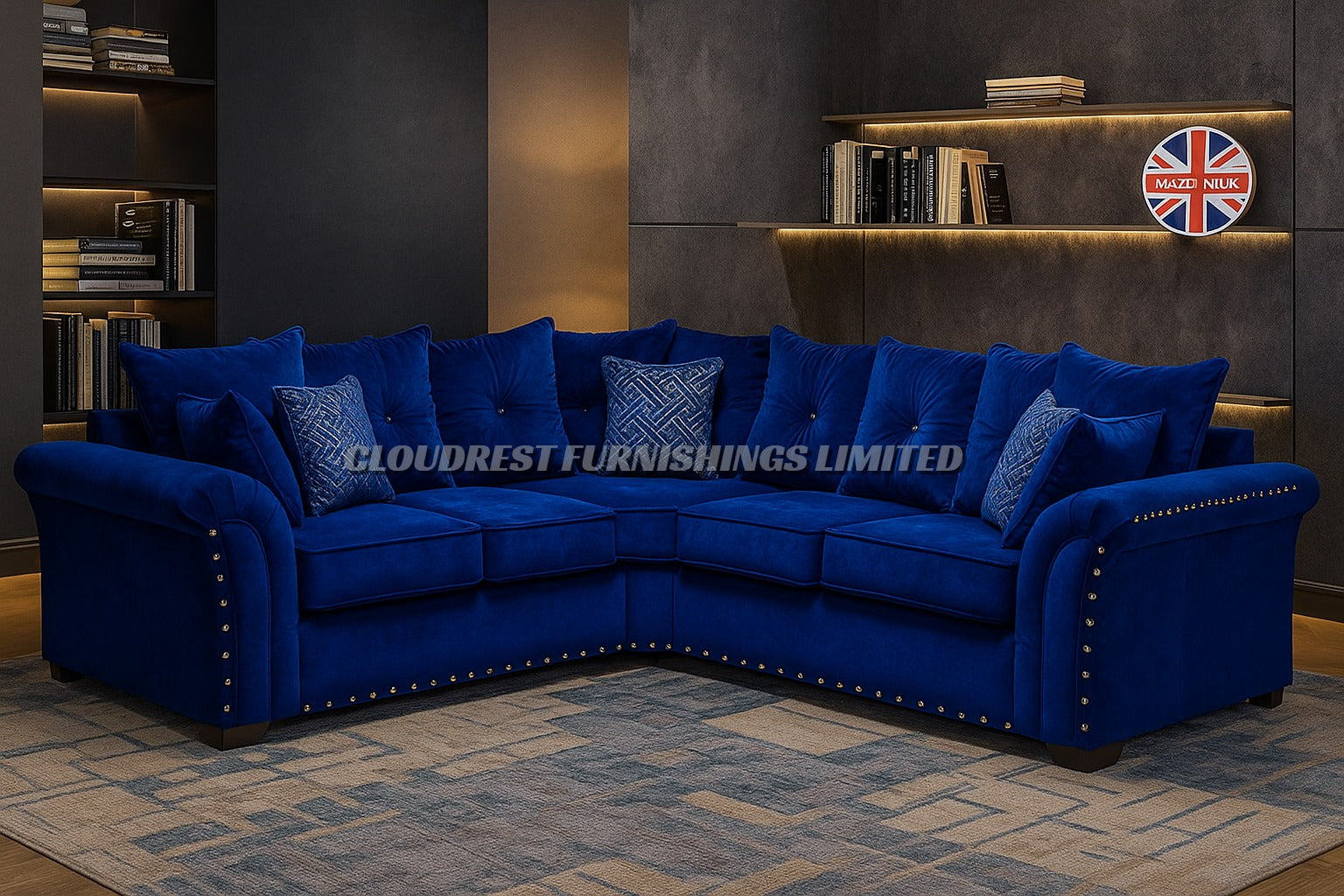 Harrison Sofa Brand New Black, Grey, Cream, Navy Blue Corner | Stylish Living Room Furniture