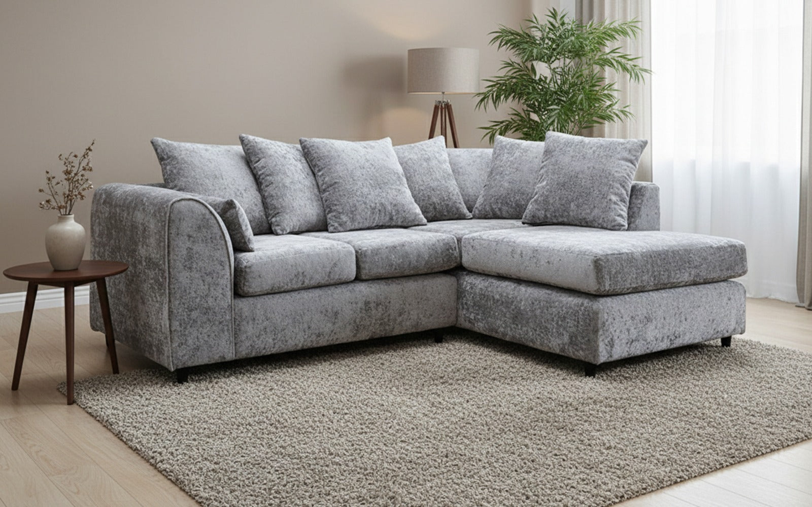 Dylan Alaska L Shape 4 Seater Corner Sofa (Light Grey)