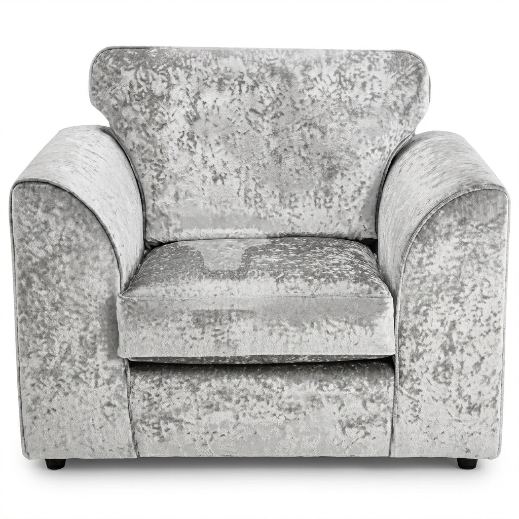 Dylan Crush Velvet L Shape 4, 5 Seater Corner Sofa (Silver)