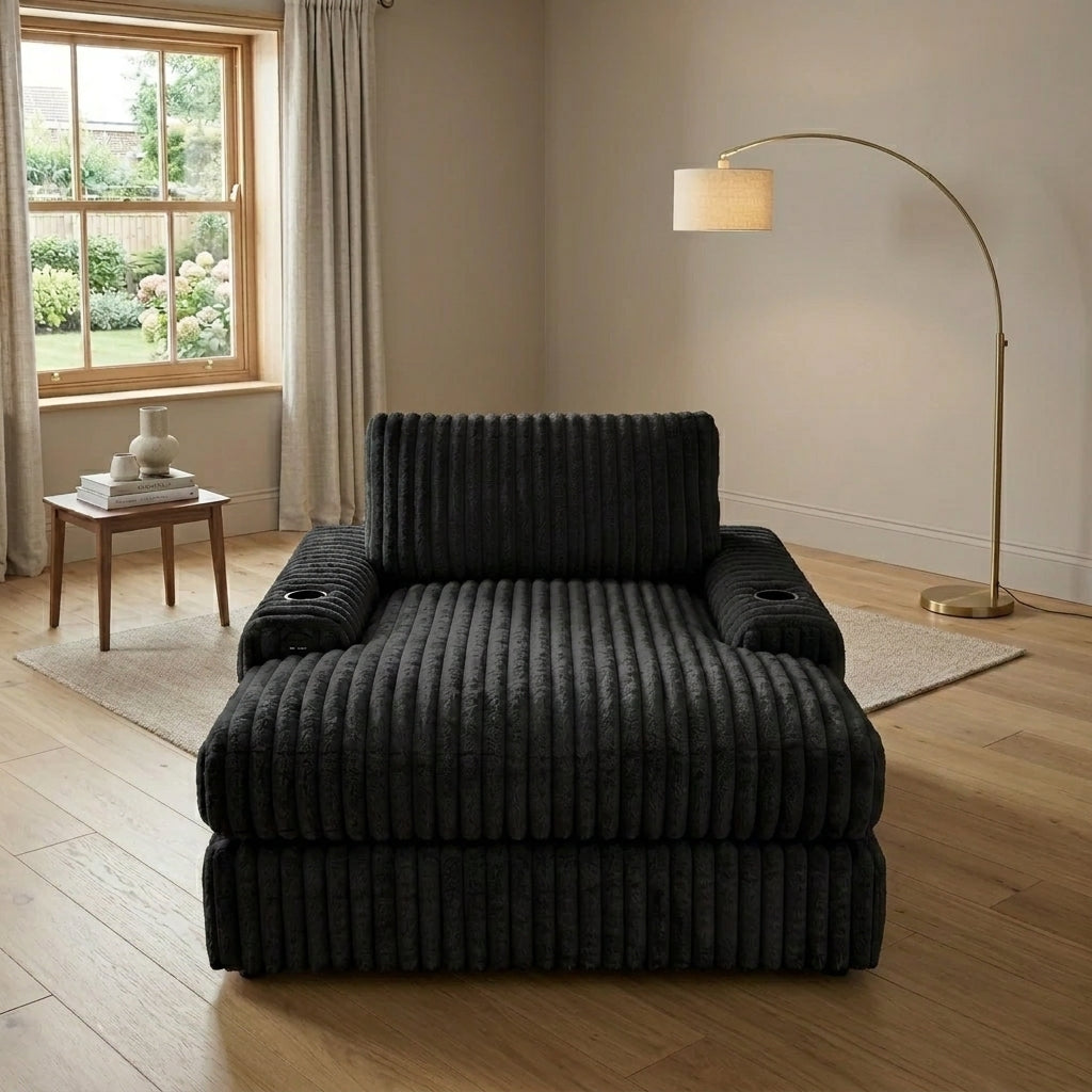 Straight Arm 2c2 Thick Cord 5 Seater Sofa