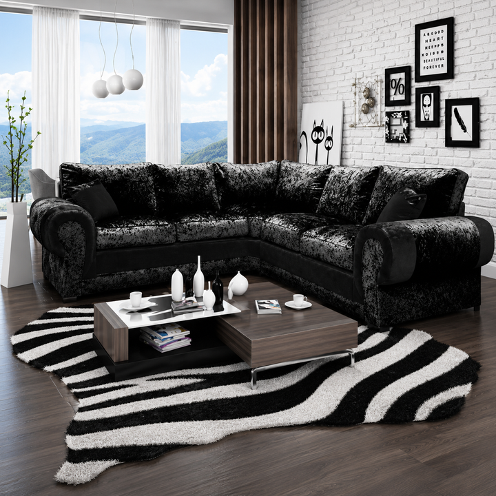 Tango 2C2 Corner Sofa – Comfortable Crushed Velvet Lounge Suite