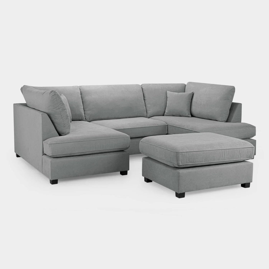 Cinema 4pc U shape Plush Velvet Sofa High Back Cushions