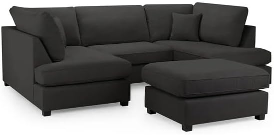 Cinema 4pc U shape Plush Velvet Sofa High Back Cushions