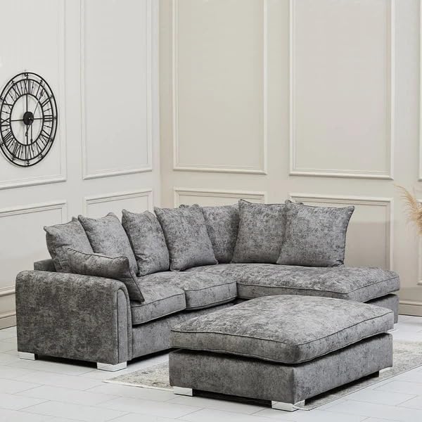 Dublin Alaska L Shape Corner Sofa (Dark Grey)