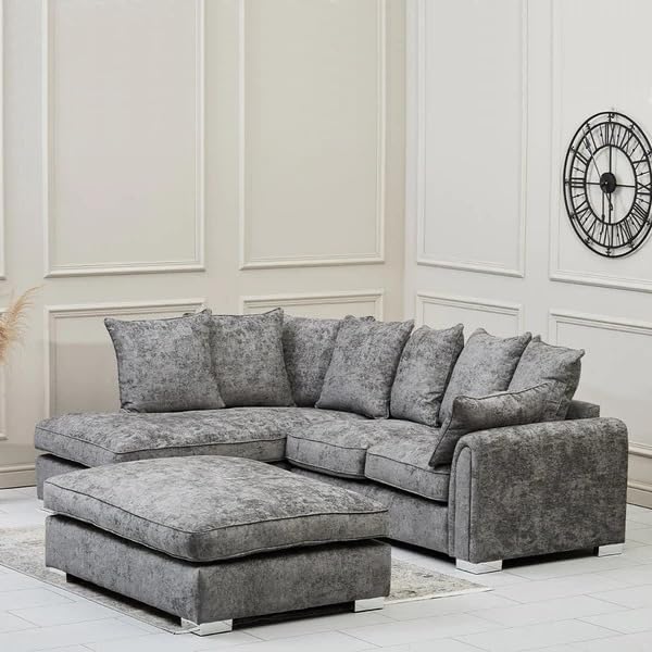 Dublin Alaska L Shape Corner Sofa (Dark Grey)
