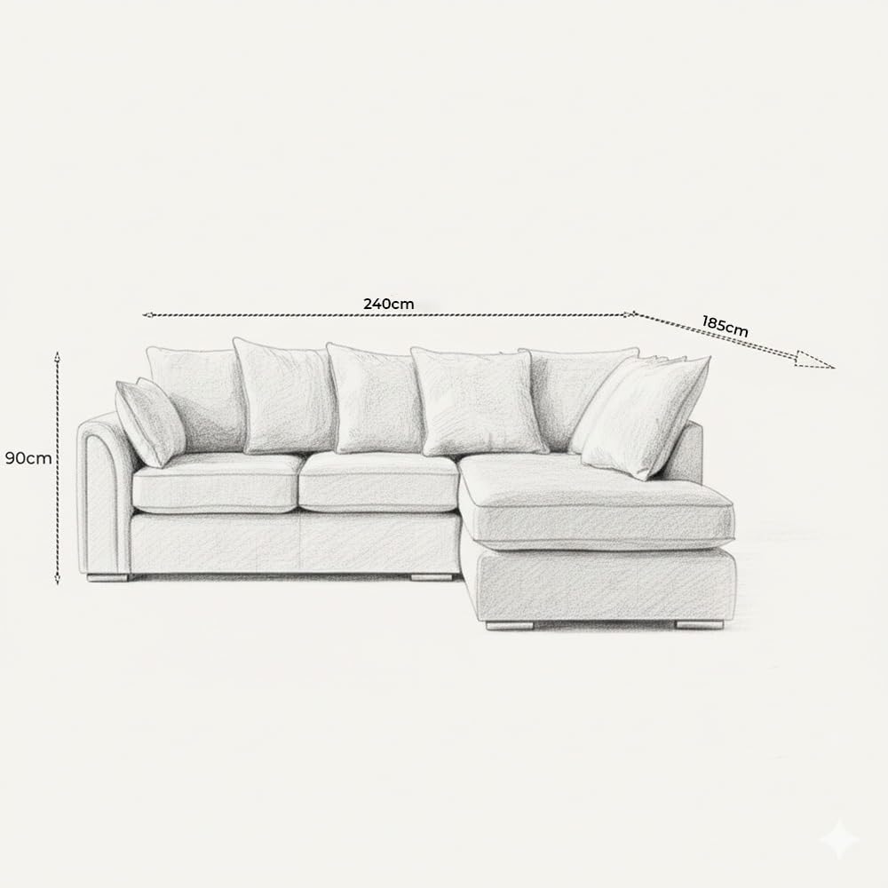 Dublin Alaska L Shape Corner Sofa (Dark Grey)