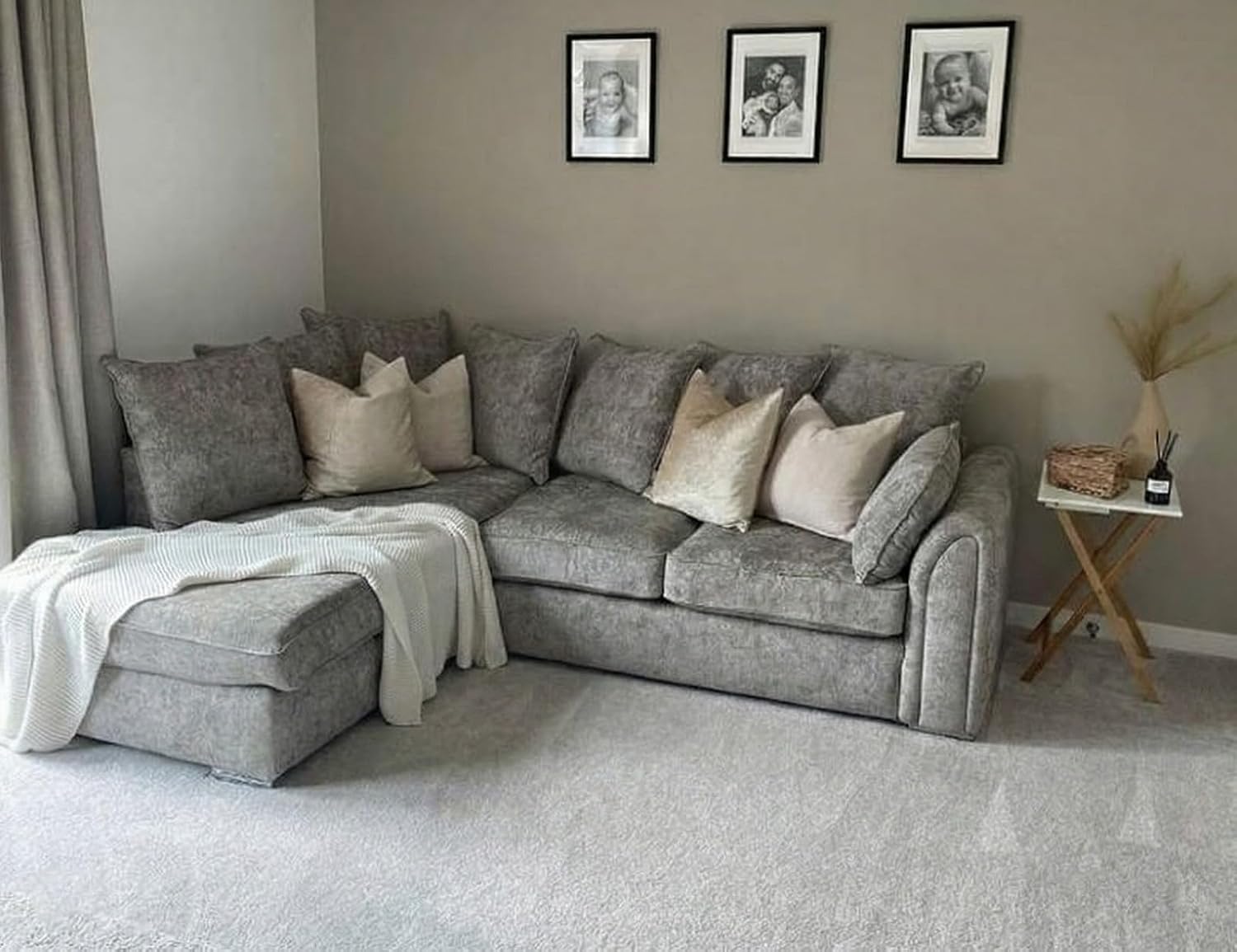 Dublin Alaska L Shape Corner Sofa (Light Grey)