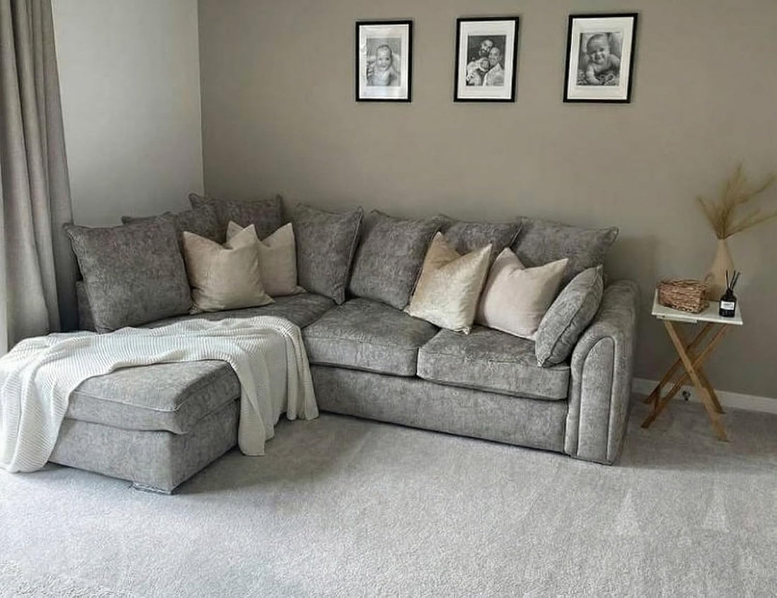Dublin Alaska L Shape Corner Sofa (Light Grey)