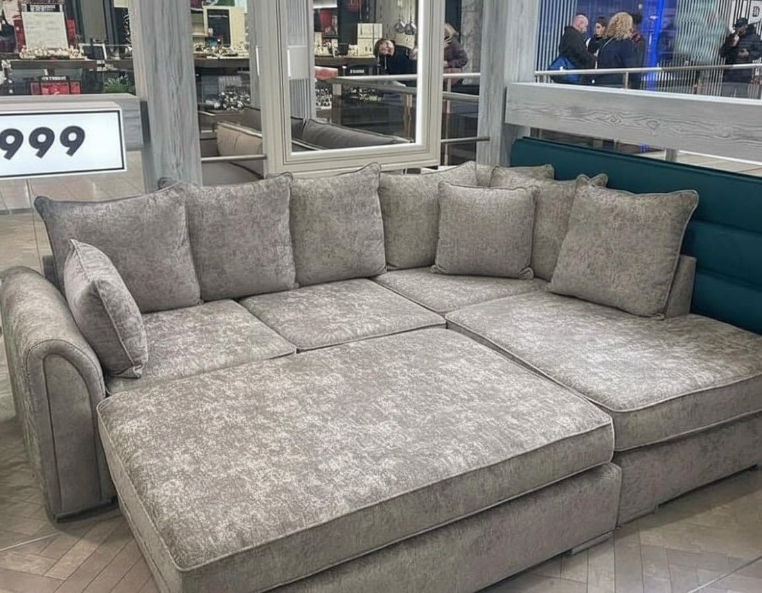 Dublin Alaska L Shape Corner Sofa (Light Grey)