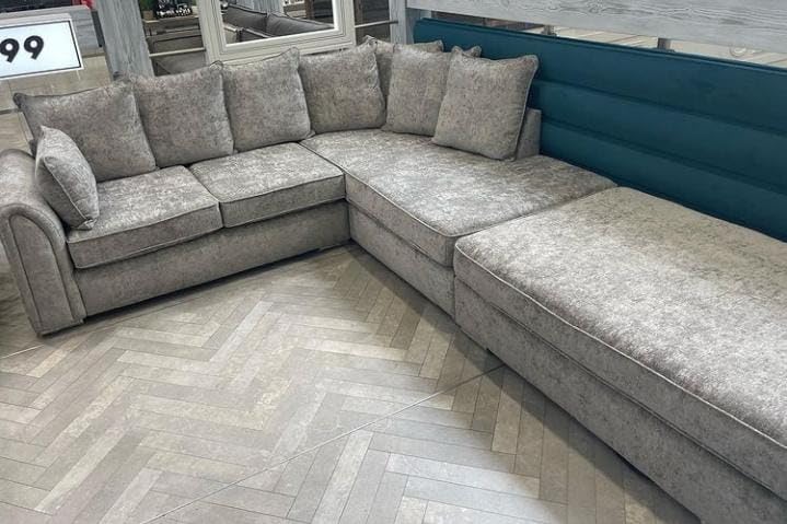Dublin Alaska L Shape Corner Sofa (Light Grey)