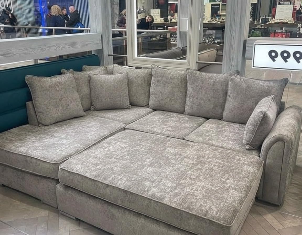 Dublin Alaska L Shape Corner Sofa (Light Grey)