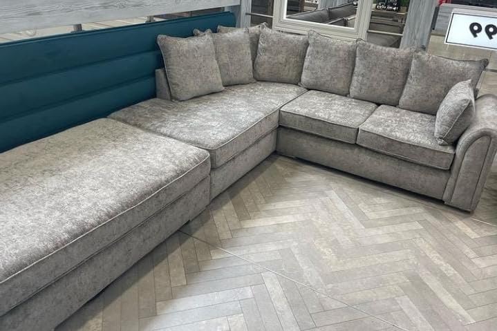 Dublin Alaska L Shape Corner Sofa (Light Grey)