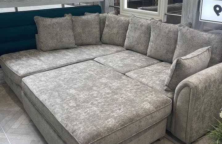 Dublin Alaska L Shape Corner Sofa (Light Grey)