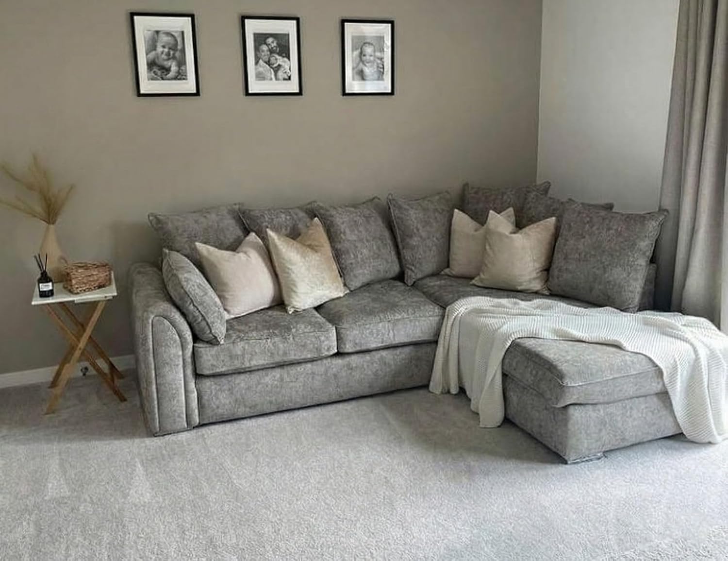 Dublin Alaska L Shape Corner Sofa (Light Grey)