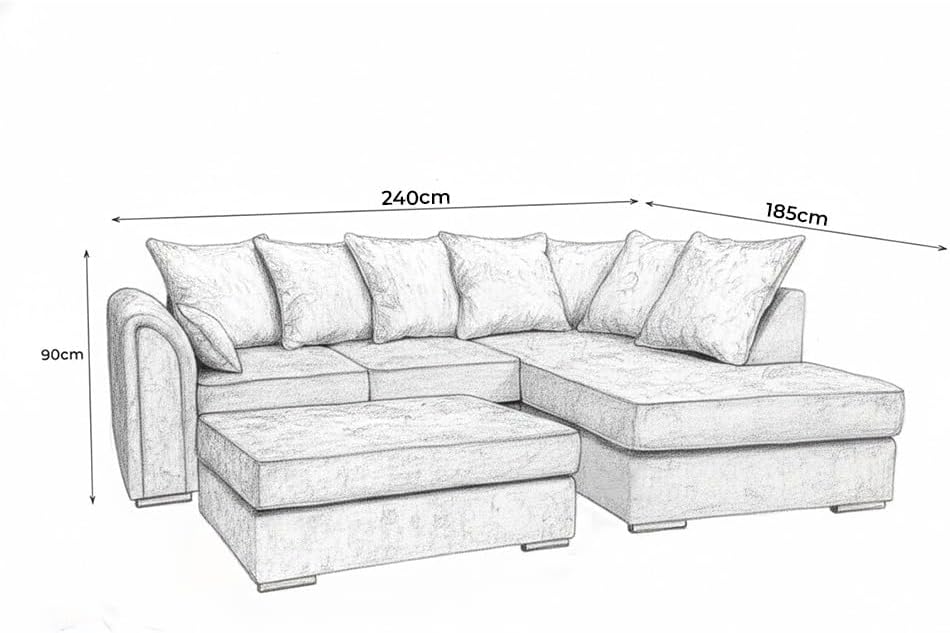 Dublin Alaska L Shape Corner Sofa (Pearl)