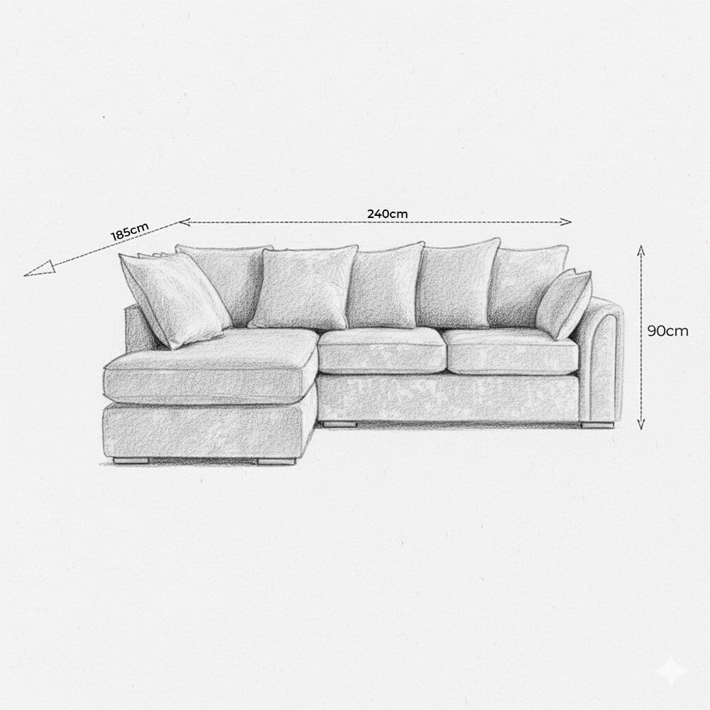 Dublin Alaska L Shape Corner Sofa (Pearl)