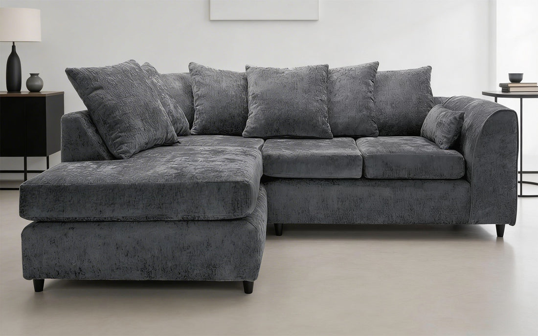 Dylan Alaska L Shape 4 Seater Corner Sofa (Dark Grey)