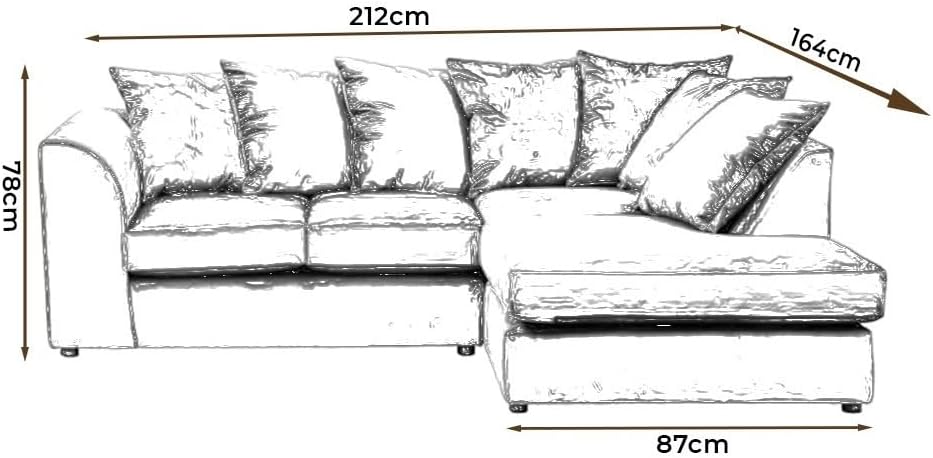 Dylan Byron Chenille L Shape 4 Seater Sofa (Brown & Beige)