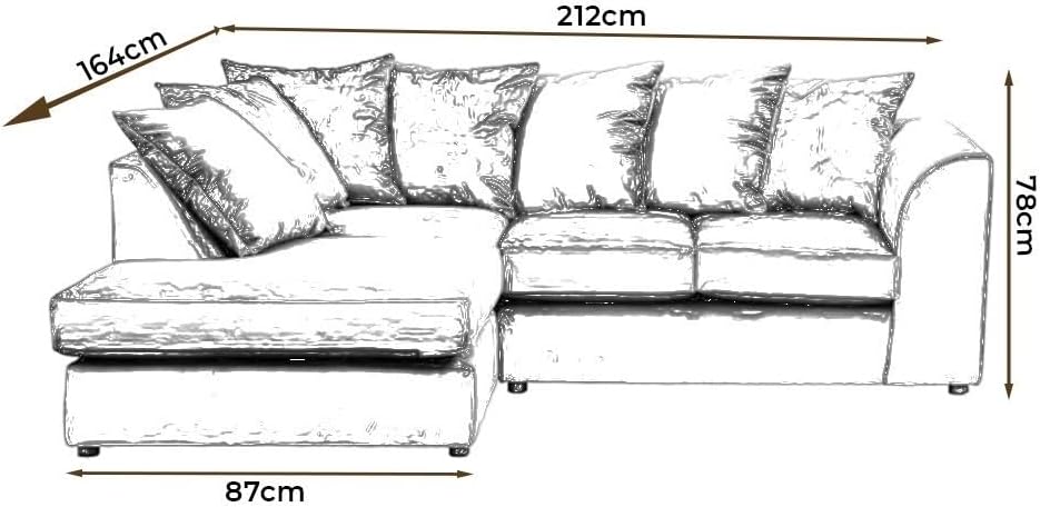 Dylan Byron Cord L Shape Sofa (Brown & Beige)