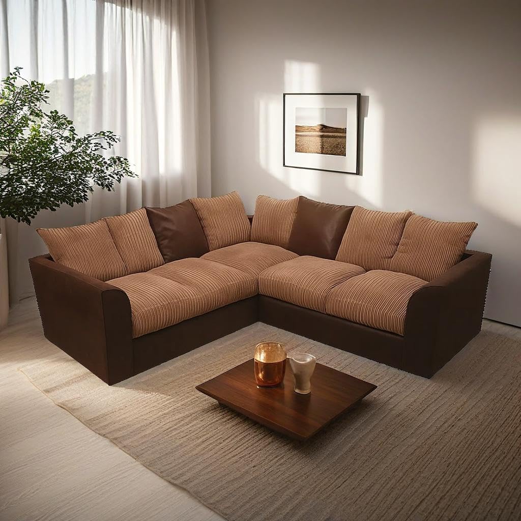 Dylan Byron Cord dual arm 5 seater 2c2 Corner Sofa