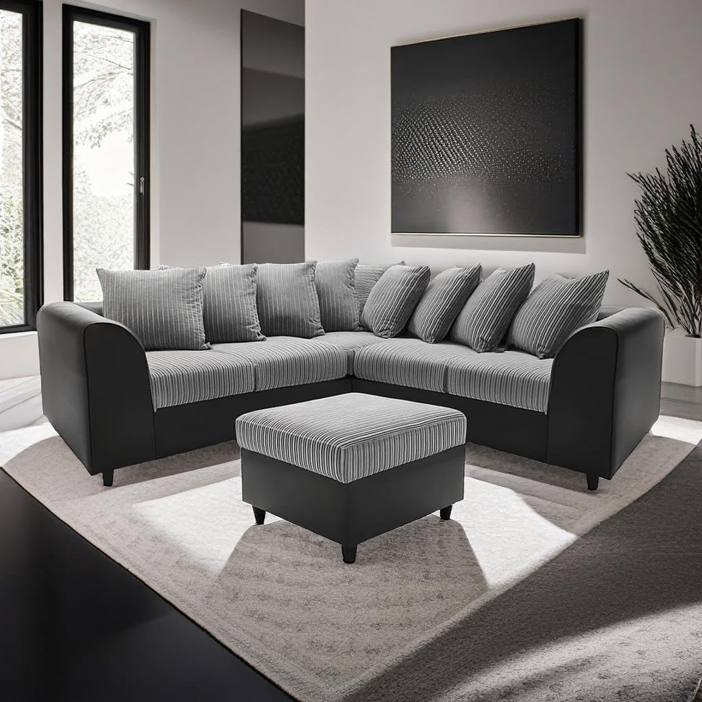 Dylan Byron Cord dual arm 5 seater 2c2 Corner Sofa