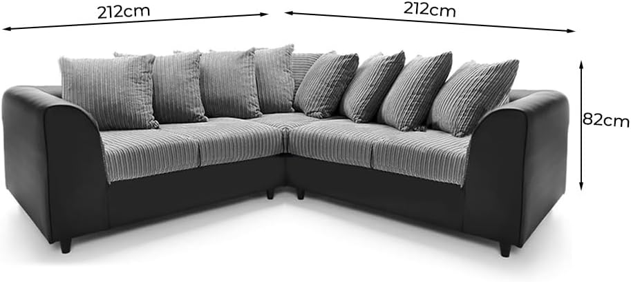 Dylan Byron Cord dual arm 5 seater 2c2 Corner Sofa