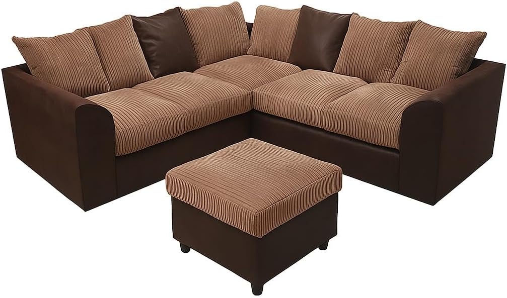 Dylan Byron Cord dual arm 5 seater 2c2 Corner Sofa