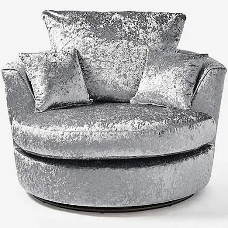 Dylan Crush Velvet L Shape 4, 5 Seater Corner Sofa (Silver)
