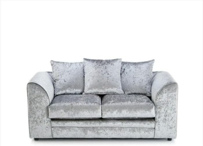 Dylan Crush Velvet L Shape 4, 5 Seater Corner Sofa (Silver)